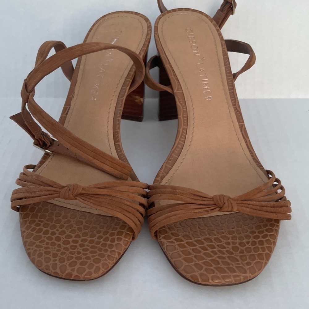 GIBSON LATIMER CORDELIA BROWN SHEEP LEATHER SANDALS SIZE 8 - Picture 15 of 15